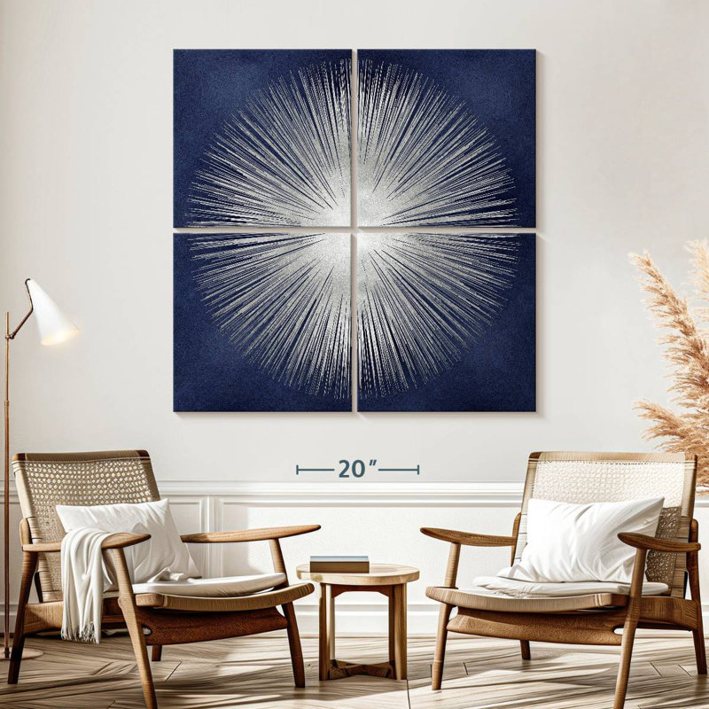 Avery Silver Sunburst On Blue I