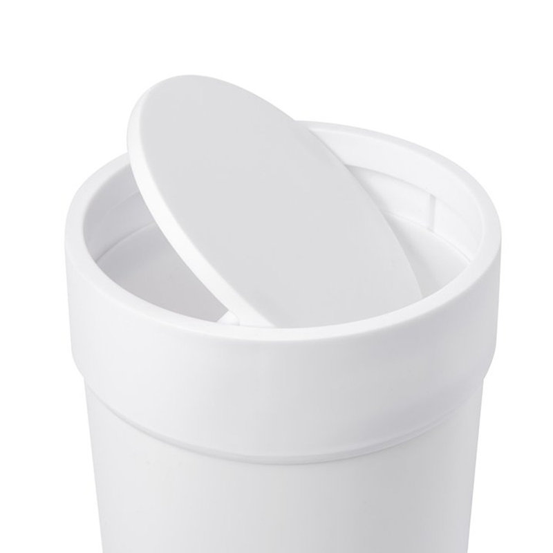 Touch Plastic Swing Top Waste Basket - 2 Gallons, White