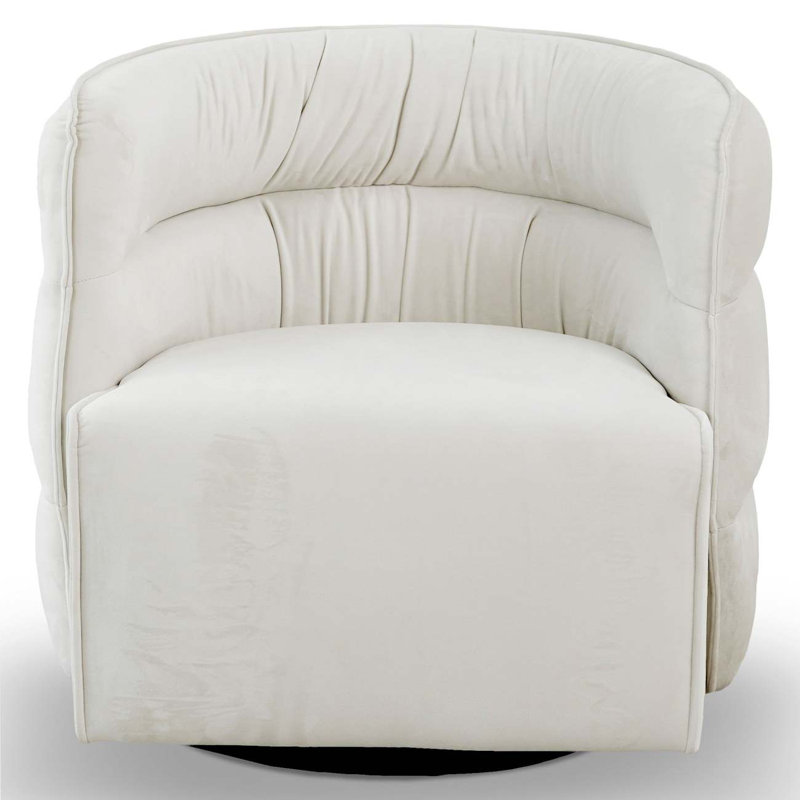 Chaise pivotante moderne en velours Walden, Velours crème