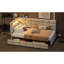 Lit de jour rembourré simple avec rangement 2 tiroirs et station de charge, structure de lit de jour avec lumières DEL et tête de lit, aucun sommier nécessaire, beige