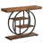 41.3" Industrial Console Table, 4-Tier Sofa Table With Unique Circle Metal Frame & Storage Shelves, Narrow Entryway Accent Table For Living Room, Hallway, Foyer-1256472