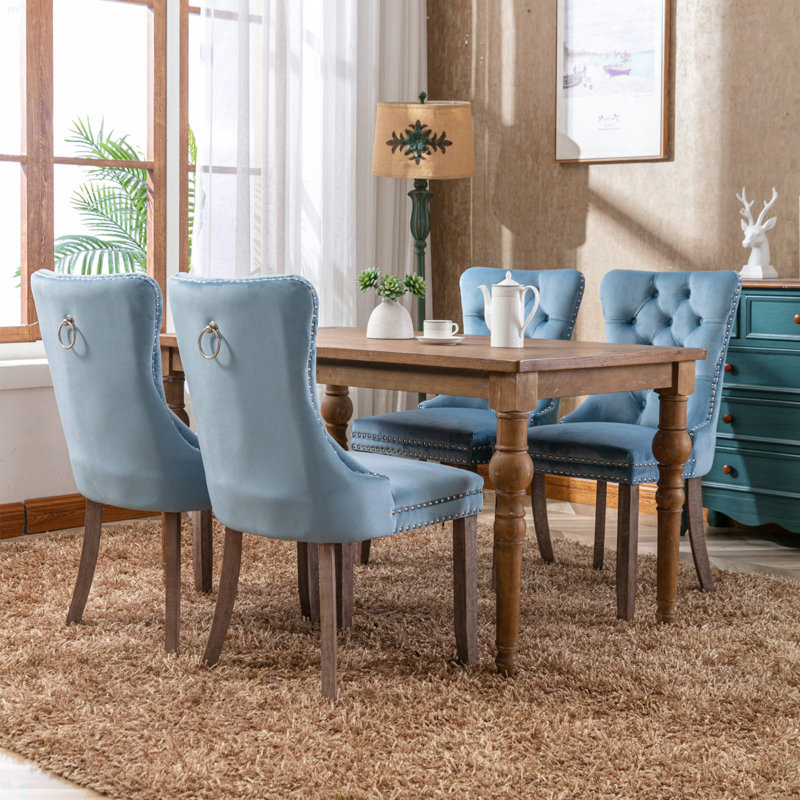 Collection Nikki, Bleu clair, Bois naturel