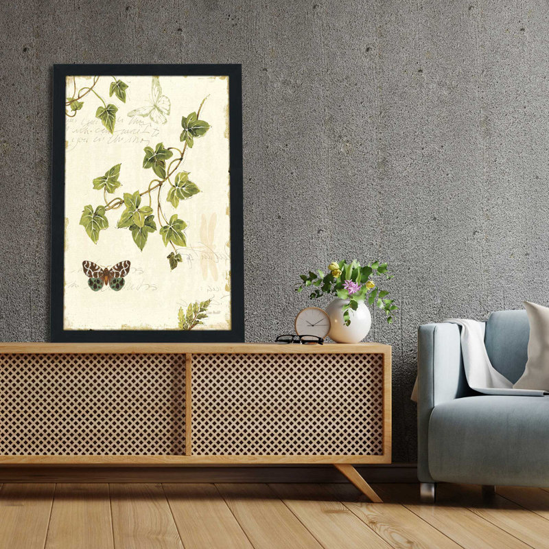 Ivies and Ferns II - Peinture, L 27,5 po x H 39,5 po, Cadre noir