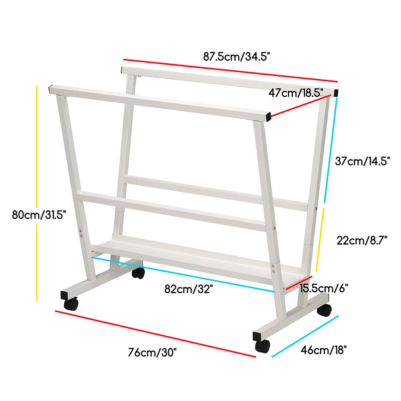 Metal Rolling Drying Rack, White