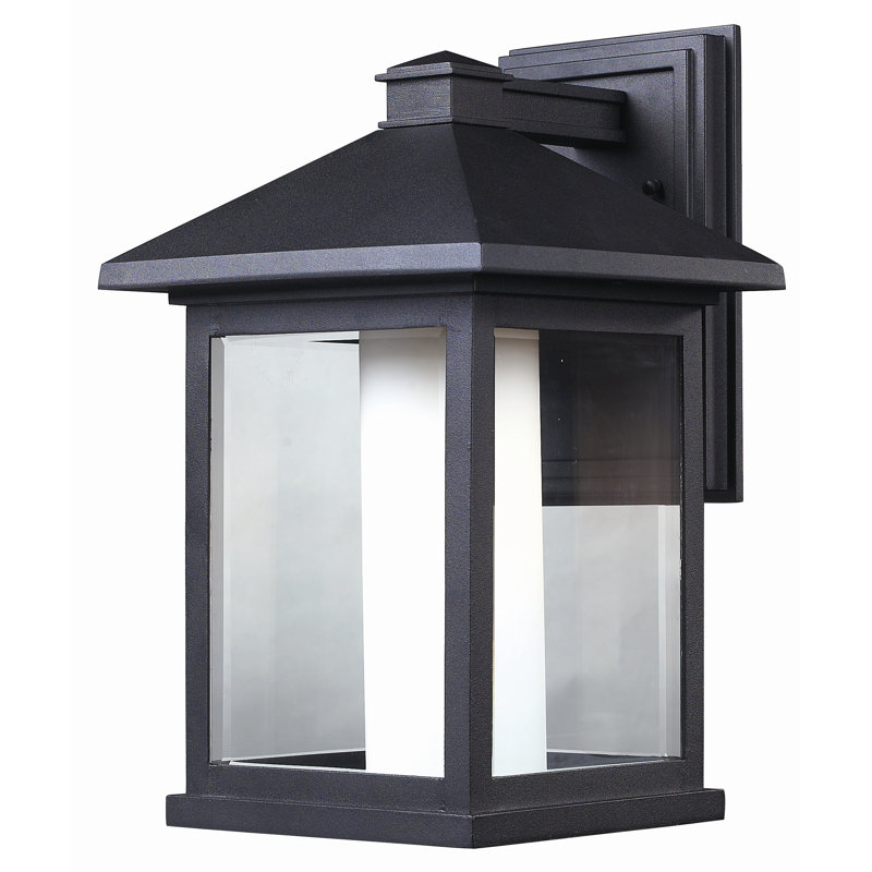 Anneliesse Aluminium Wall Light, 14" H x 8" W x 9" D, Black
