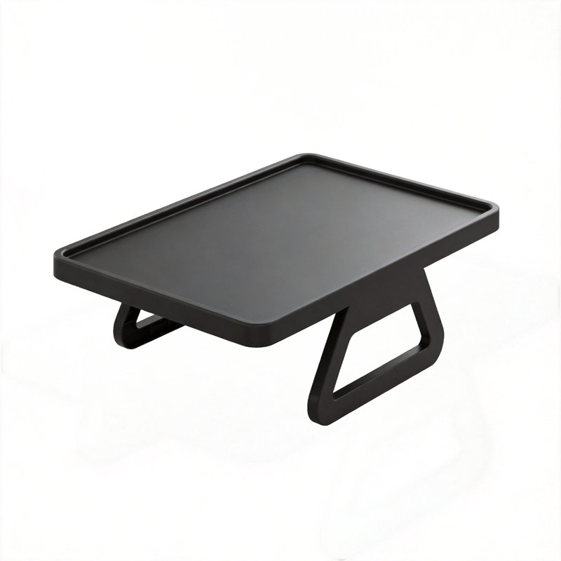 Table tournante avec accoudoirs avec canapé, plateau de support avec accoudoirs de canapé réglable, grande table de canapé pliable et stable avec pince renforcée (noir)