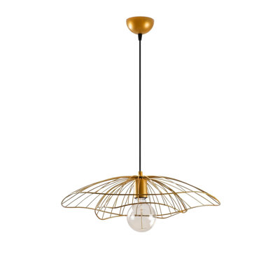 Stunning Gold Chandelier, Adjustable Height, 19.7 inches Diameter x 43.7 inches Height | Metal Body, E27 Socket (Max 40W) | Elegant Glam Design, Perfect for Living Room, Dining Room & Entryways, IP20 Rated