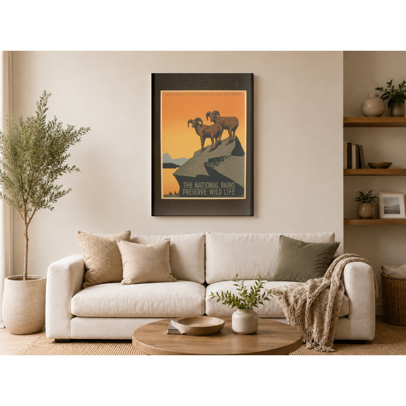 Grand Canyon National Park (c. 1938) - Portrait, art mural sur toile, 14" W x 11" H, Preserve Wild Life