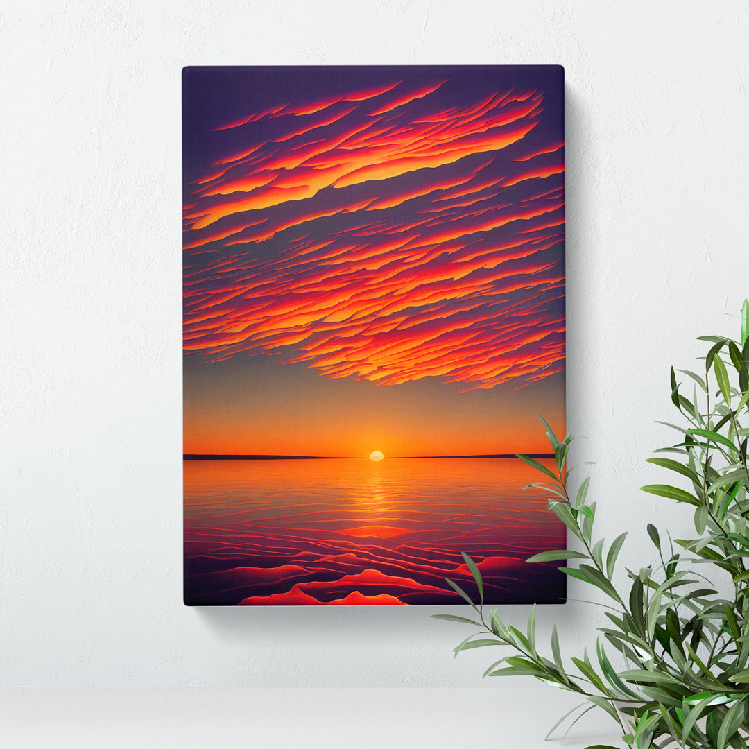 Wondrous Ocean Sunset - Wrapped Canvas