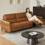 Canapé modulaire orange en similicuir-129381686