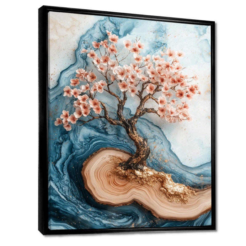 Myrtice V - impressions murales florales, Noir, Impression encadrée flottante, H 20 po x l 12 po
