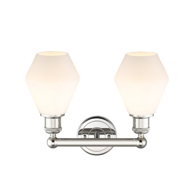Gabbie 15" W 2-Light Steel and Glass Vanity Light