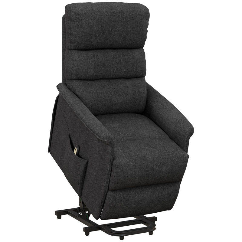 Forester Lift Assist Power Recliner, Black Polyester