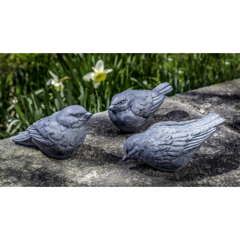 Statue trio d’oiseaux Minturn, Mousse anglaise