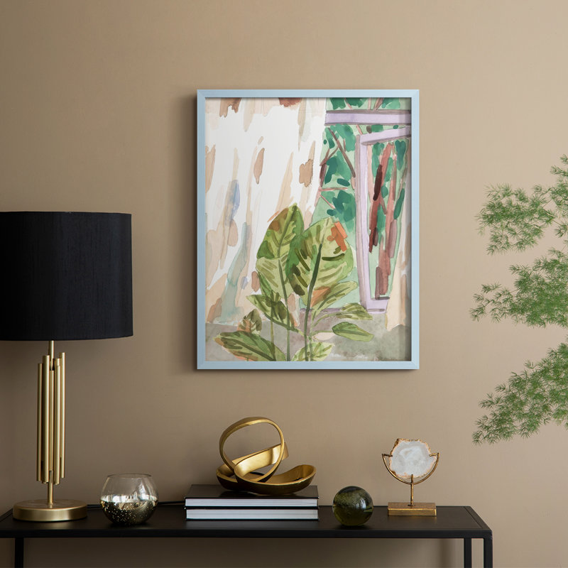 A Spring Window II, reproduction encadrée - bois massif, H 15 po x l 12 po, Bleu