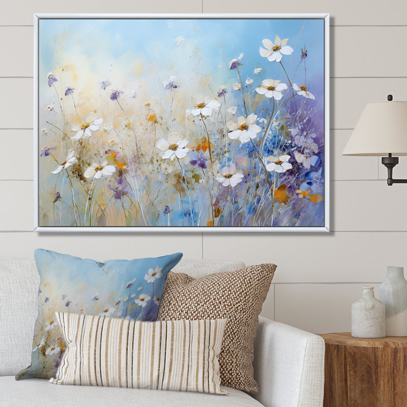Fleurs de saison charme de ferme I, Cadre flottant blanc, H 24 po x l 32 po x P 1 po