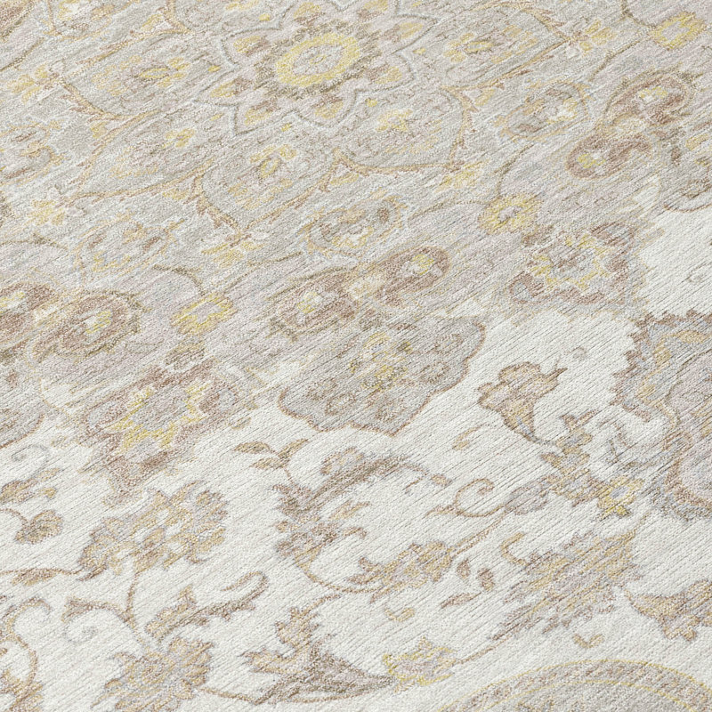 Machine Washable Indoor/Outdoor Chantille ACN2853 Global Rug, 3' x 5', Ivory