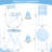  3-piece Folding Bistro Set, Powder Coated Weatherproof Patio Furniture Set, Outdoor Table And Chairs Set Of 2 For Patio, Garden, Balcony, Space Saving, Blue-1504687024