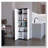 White and Black 1-Door Multistorage Kitchen Pantry-467089623