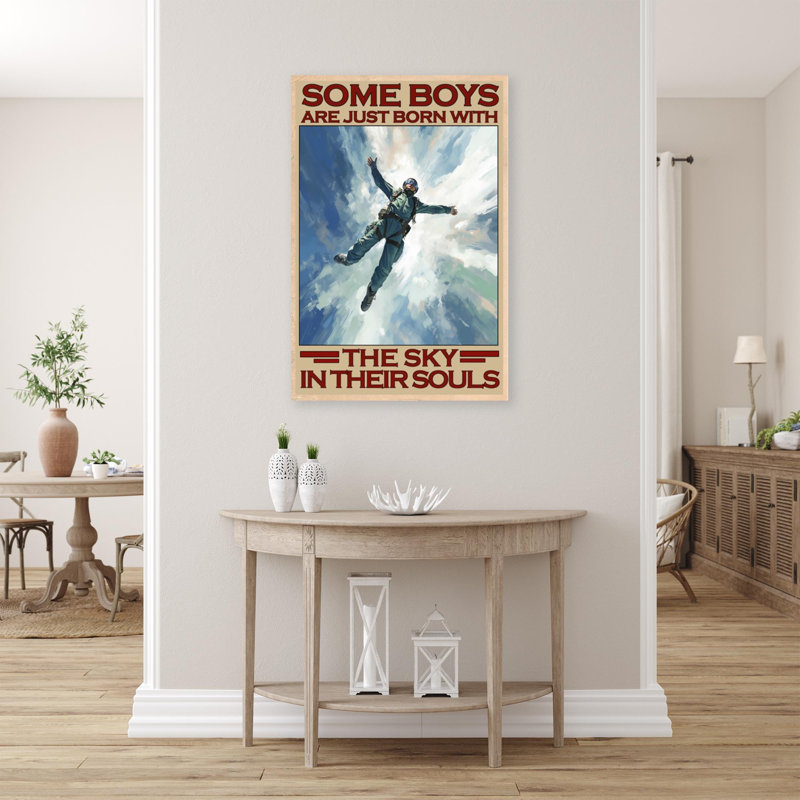 «Boy Just Born With The Sky», reproduction d'art graphique sur toile tendue 1 pièce, H 20 po x l 16 po x P 1,25 po