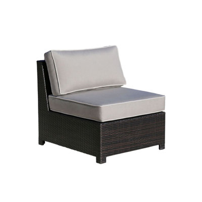 Monaco Brown And Grey Modular Armless Chair