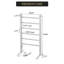 Chauffe-serviettes électrique à 6 barres, support à serviettes chauffant à brancher 105W avec minuterie 2 / 4H, IP56 imperméable, aluminium, autoportant ou mural - Accessoire de salle de bain pour la maison, spa, argent