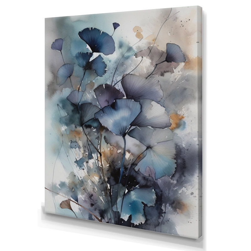 «Blue and Flowers Bouquet interprétation», impressions sur toile, H 40 po x l 30 po, Toile tendue