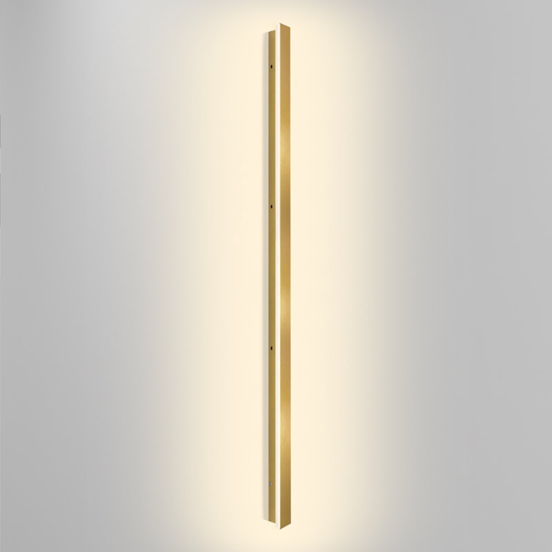 Outdoor Modern Metallic Wall Light Led Sconce Fixture Rectangular - Ip65 Anti-Rust, Gold, 59" H x 1.9" W x 1.8" D