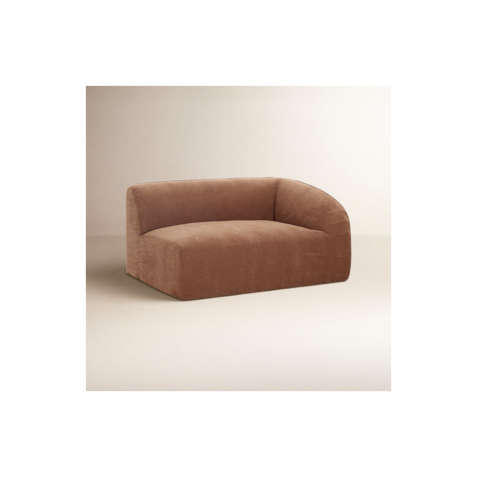 Wilde Right Arm Corner Chair, Latte Loft Canvas 