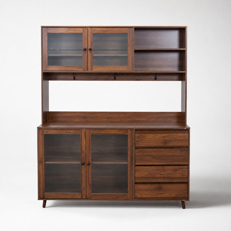 Armoire de rangement autoportante de 63 pouces avec système de gestion des câbles et trousse anti-basculement
