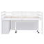 Lit mezzanine double avec bureau d'écriture rétractable et rangement - et tablette blanche fonctionnelle pour économiser de l'espace-1811936469-1811936466