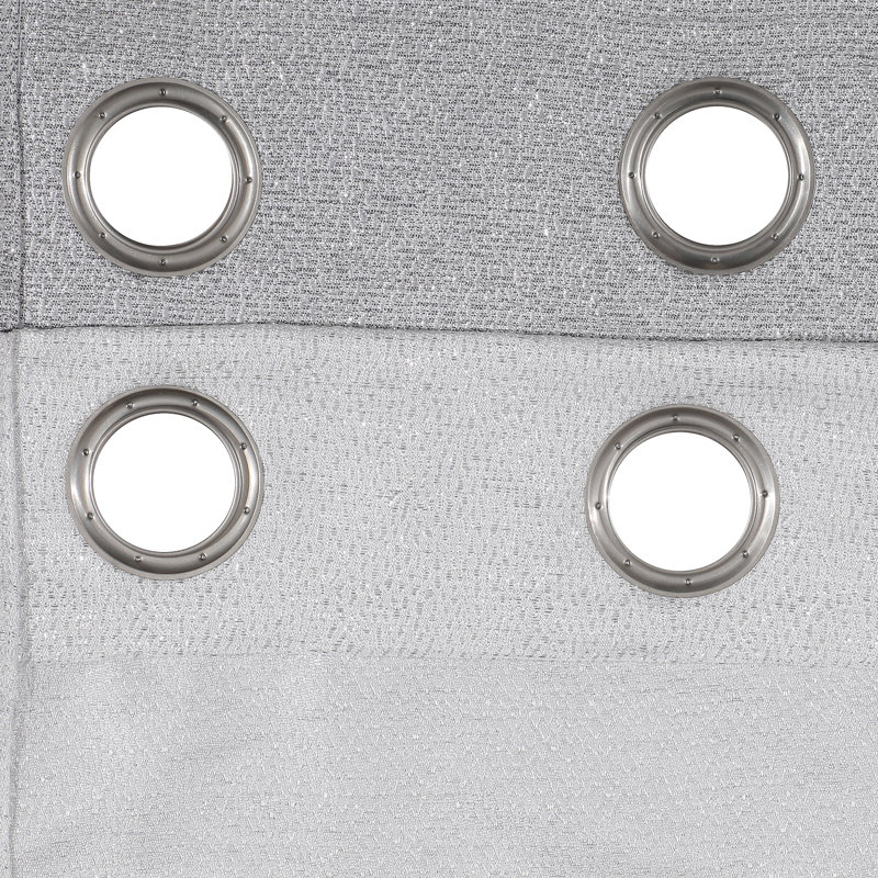 Paire de rideaux semi-transparents avec œillets Jaycek, gris