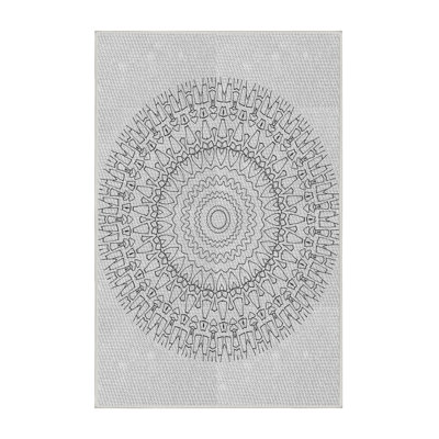 Laine tissée à la main orientale en laine et polyester gris/noir Tapis décoratif