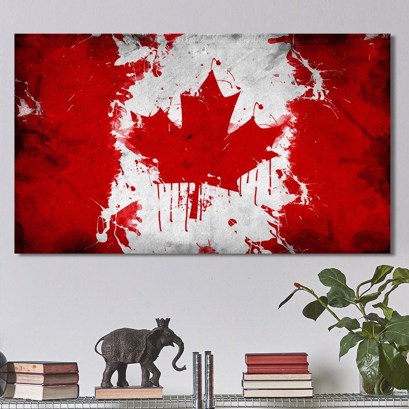 « canada flag », reproduction d’art sur toile tendue, H 18 po x l 30 po x P 1 po