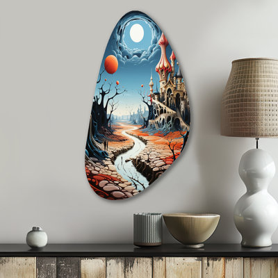 Rond Rond surréalisme Dalis Wonderland - surréalisme, art mural asymétrique en métal pour le salon