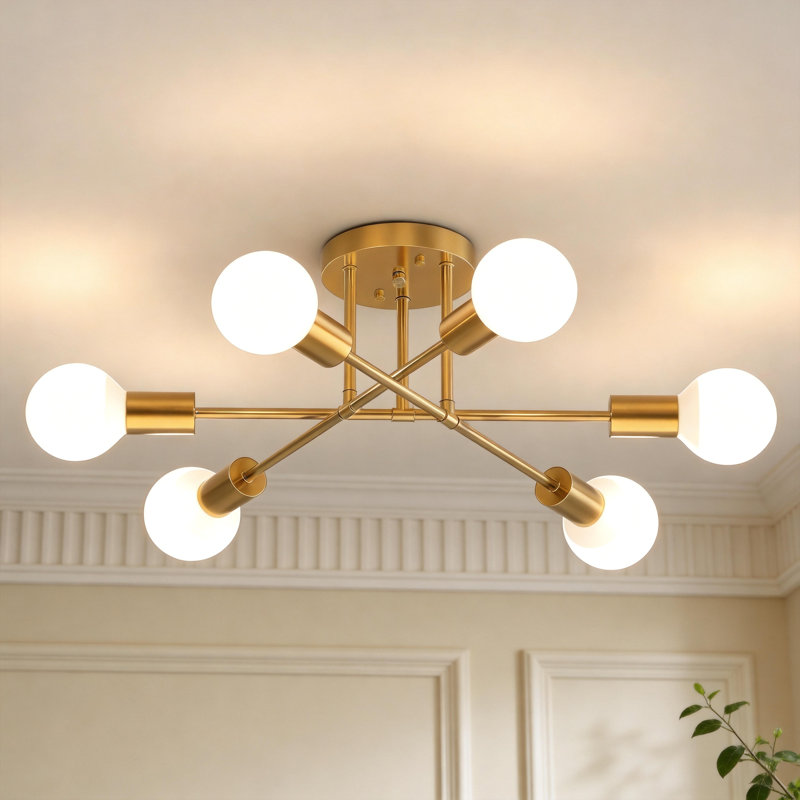 Flush Mount  Ceiling Light, Gold