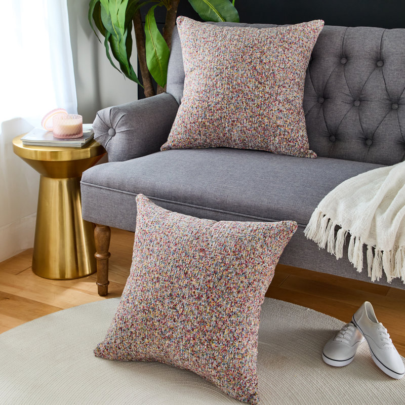  Coussin décoratif rayé intérieur / extérieur en polyester, H 24 po x l 24 po, Avery Fall