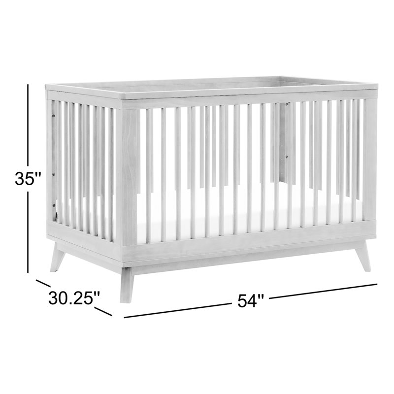 Scoot 3-in-1 Convertible Crib, White/Washed Natural