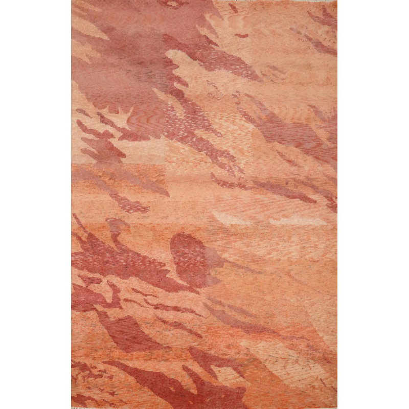 Tapis à motif abstrait contemporain 6 x 8