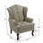 Duward Light Camel Linen Upholstered Wingback Accent Chair with Rolled Arm and Solid Wood Leg-1435105082