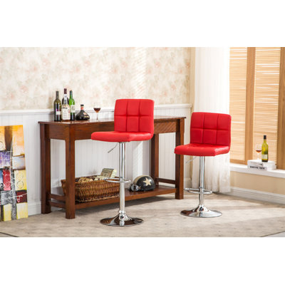 Tabouret de bar pivotant réglable en similicuir, ensemble de 2