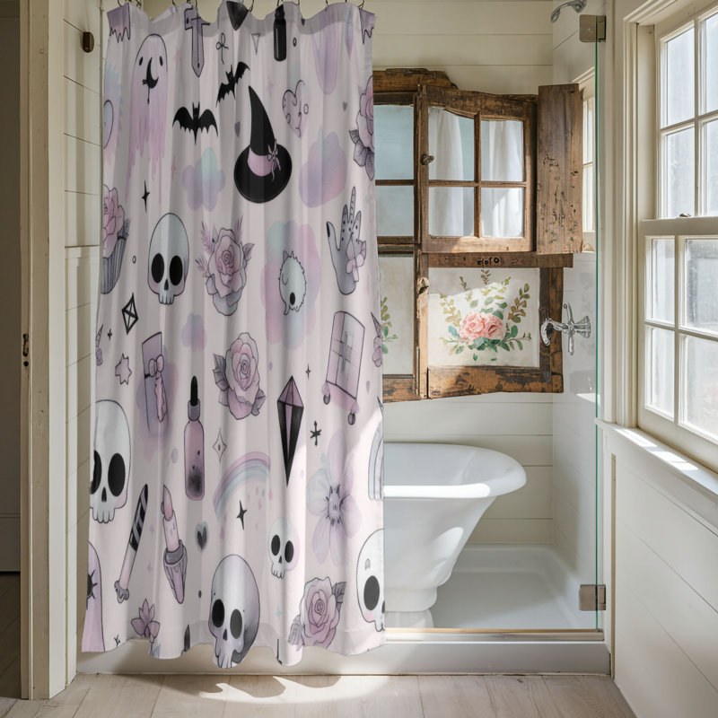 Rideau de douche standard 1 pièce Gothic Pastel, H 74 po x l 71 po