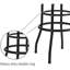 Tabouret de garage W112003, tabouret de garage robuste en acier, siège à coussin pivotant, pieds et repose-pieds thermolaqués noirs (paquet de 1)
