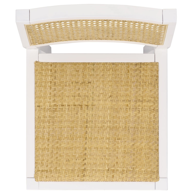 Tabouret de bar Cane, Blanc / beige, Tabouret