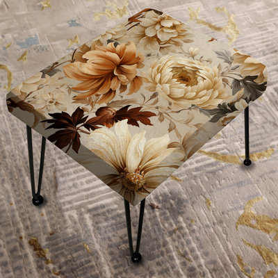 Rustic Brocade Elegance Victorian Pattern III - Floral Rectangle Ottoman