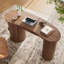 Bureau d'ordinateur 59 pouces de forme ovale avec porte coulissante en tambour, bureau de direction avec tiroir et armoire de rangement cachée-498732501