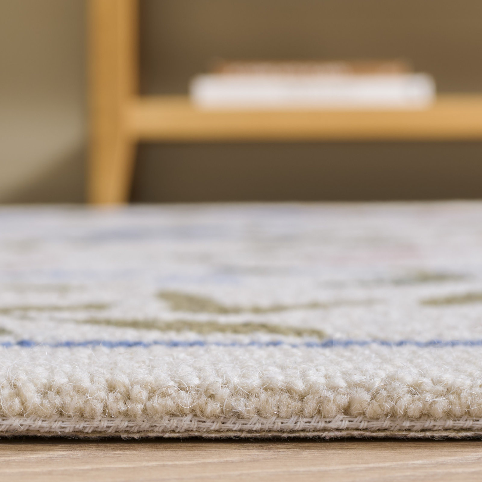 Hand-Tufted Wool Floral Outdoor Rug, Square 6'