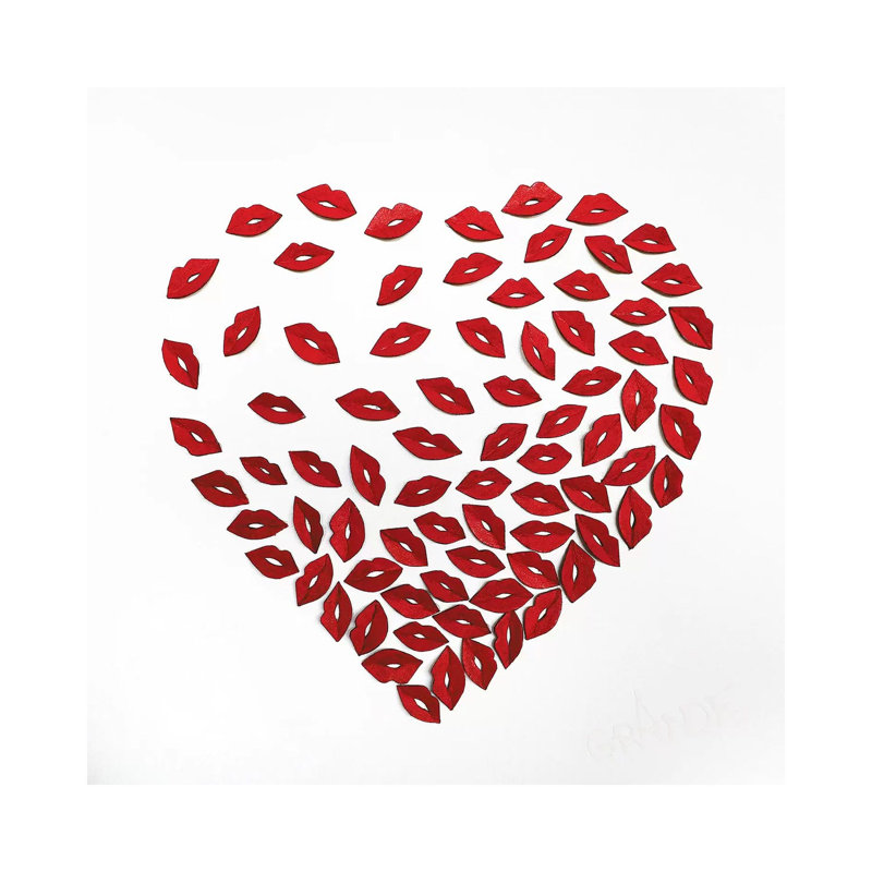 Kiss Of My Heart by Alla GrAnde - Print on Canvas, Wrapped Canvas, 30.48 cm H x 30.48 cm W