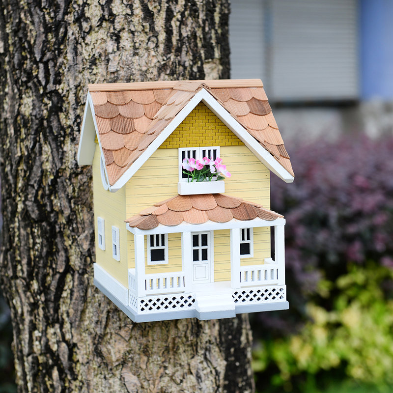 Maison d’oiseaux en bois avec perchoir 8,5 po x 9,5 po x 8 po Keeler
