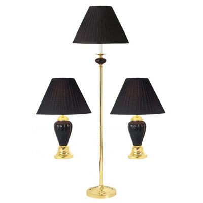 Ensemble de 3 lampes en céramique, lampes sur pied et de table